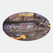 City - New York - Greenwich Village - Life's colou Oval Stickers