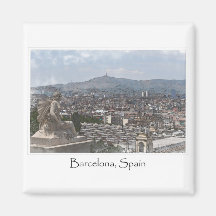 City of Barcelona Spain Cityscape Magnets