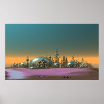 City of Glass Gold and Silver Print