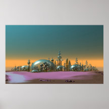 City of Glass Gold and Silver Print