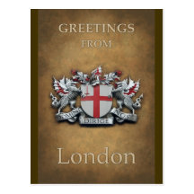 City of London Arms Greetings Postcards