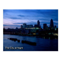 City of London at night postcard