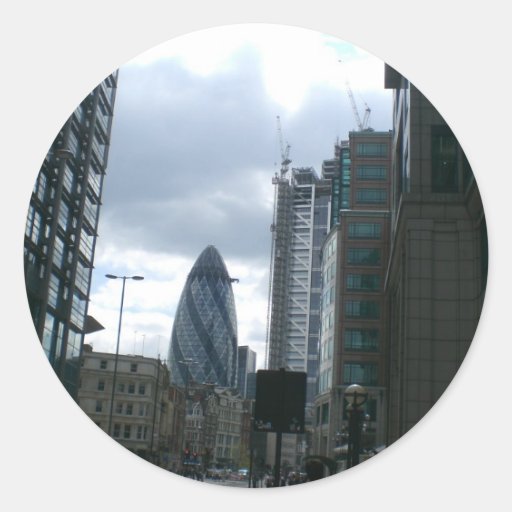 City of London Buildings Round Stickers