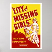 "City of Missing Girls" Vintage Movie Poster