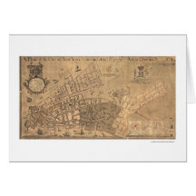 City Of New York Map 1755 Greeting Card