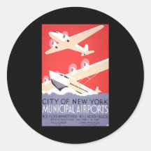 City Of New York Round Stickers