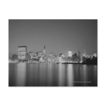 City skyline at night postcards