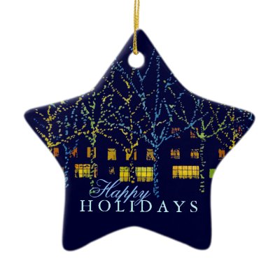 City Square Holiday Lights Ornament by Kayatiyu
