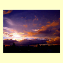 City sunset postcards