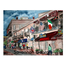 Cityscape architecture historical art, Savannah... Postcards
