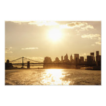 Cityscape Sunset over the New York Skyline Photographic Print