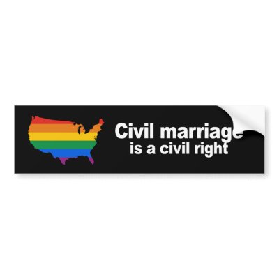 Civil marriage is a civil right Bumper Sticker by gay_pride