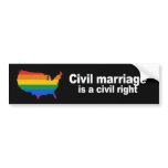 Civil marriage is a civil right Bumper Sticker bumper stickers