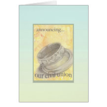 CIVIL UNION ANNOUNCEMENT WEDDING RINGS DRAWING CARD