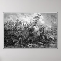 Civil War Battle Charge -- Black Border Poster