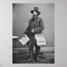 Civil War Newspaperman, 1860s Print