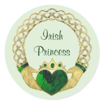 Claddagh Princess Round Sticker