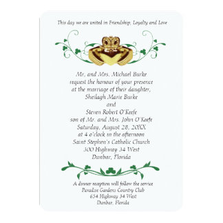 Irish claddagh wedding invitations
