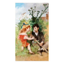 Clair with Little Boy and  Crutch Business Card Templates