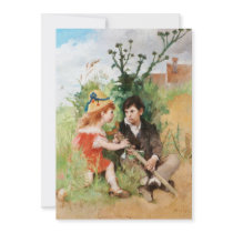 Clair with Little Boy and  Crutch Custom Invites