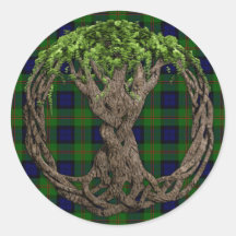 Clan Dundas Tartan And Celtic Tree Of Life Stickers