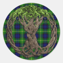 Clan Gordon Tartan And Celtic Tree Of Life Sticker
