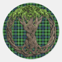 Clan Graham Tartan And Celtic Tree Of Life Round Sticker