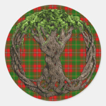 Clan Hay Tartan And Celtic Tree Of Life Round Stickers