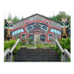 Clan house and totem poles, Ketchikan, Alaska Post Cards