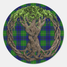Clan Johnston Tartan And Celtic Tree Of Life Sticker
