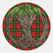 Clan Kerr Tartan And Celtic Tree Of Life Sticker