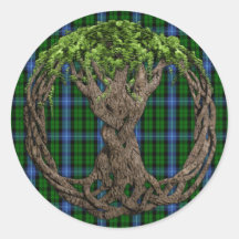 Clan MacIntyre Tartan And Celtic Tree Of Life Stickers