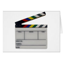 Clapboard movie filmmaker slate greeting cards