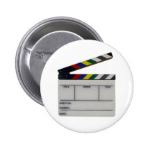 Clapboard movie filmmaker slate pinback buttons