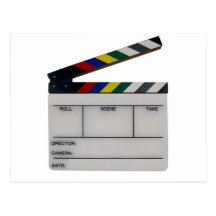 Clapboard movie filmmaker slate postcards