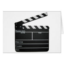 Clapboard movie slate clapper film greeting card