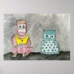 Clapping Monkey and Night Owl Posters