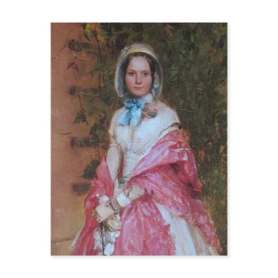Clara Schmidt ready to go out date in detail Postcard by JustFineArts
