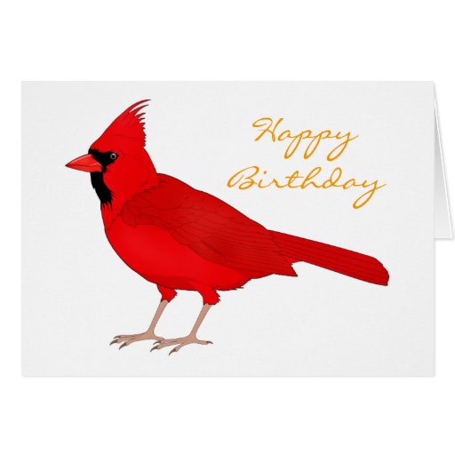 Claret Cardinal Birthday Greeting Card | Zazzle