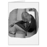 Clarinet Girl Player Steps with Tuner and Music Greeting Card