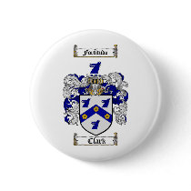CLARK FAMILY CREST -  CLARK COAT OF ARMS PINBACK BUTTON