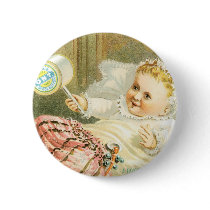 Clarks Baby with Spool Of Thread Pinback Buttons