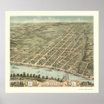 Clarksville, TN Panoramic Map - 1870 posters
