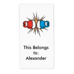clashing boxing gloves custom shipping labels