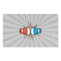 clashing boxing gloves rectangle stickers