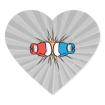 clashing boxing gloves heart sticker