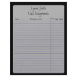 Class Assignments Just Plain Black Custom Letterhead