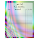 Class Assignments Neon Colors Design Letterhead Template