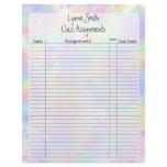 Class Assignments Pastel Colors Design Personalized Letterhead