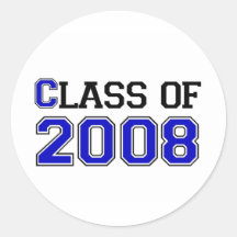 Class of 2008 round stickers